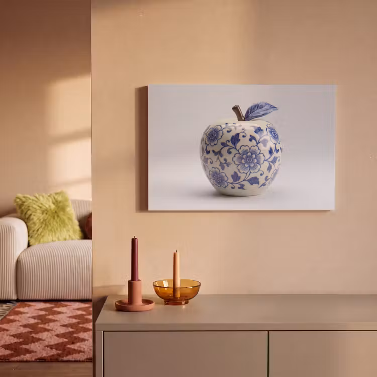 Appel - Blauw - Klassiek canvas 2cm klein -sfeer1