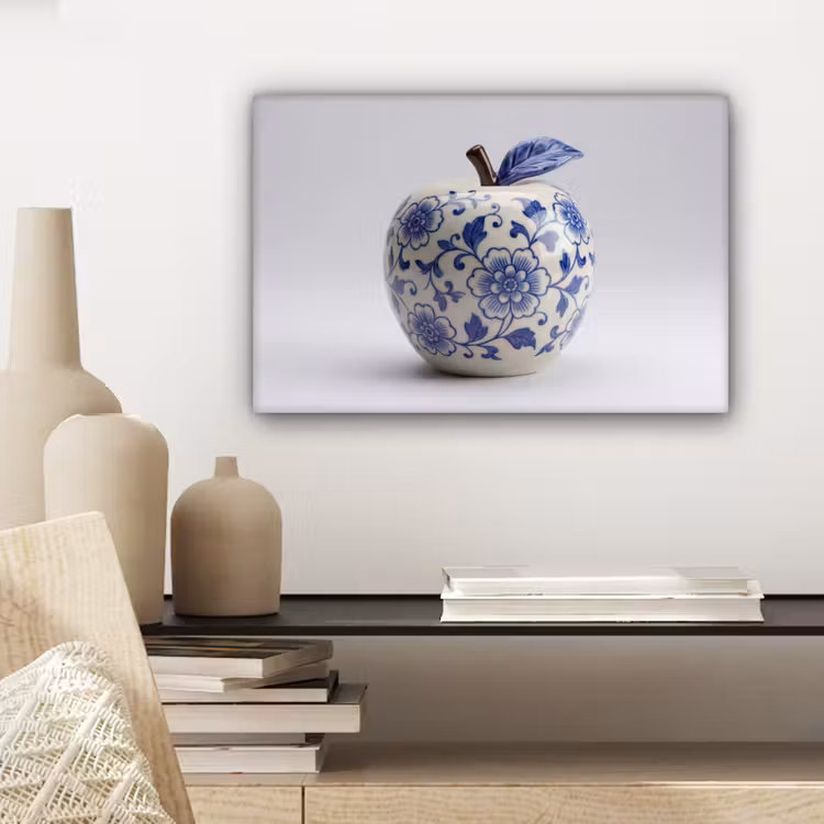Appel - Blauw - Klassiek canvas 2cm klein -sfeer6