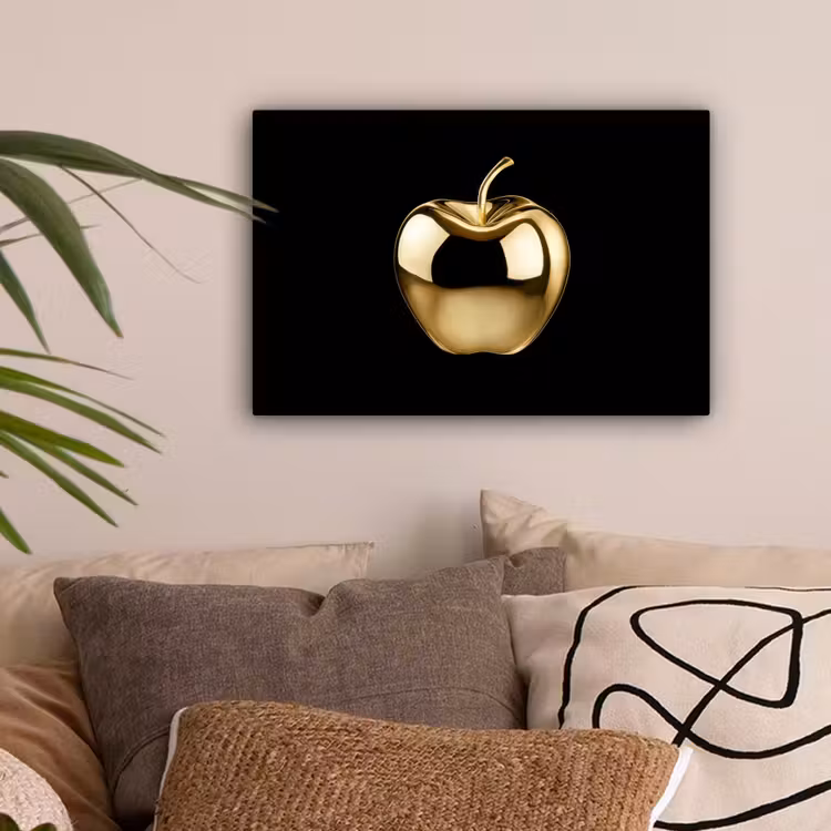 Appel - Goud - Chrome - Zwart canvas 2cm klein -sfeer1