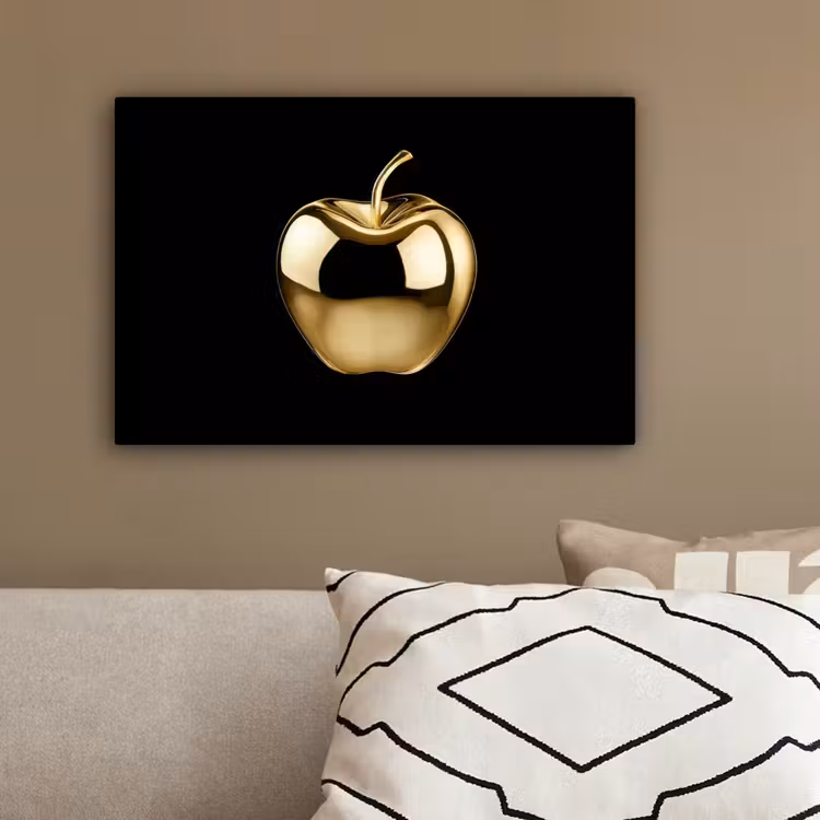Appel - Goud - Chrome - Zwart canvas 2cm klein -sfeer3