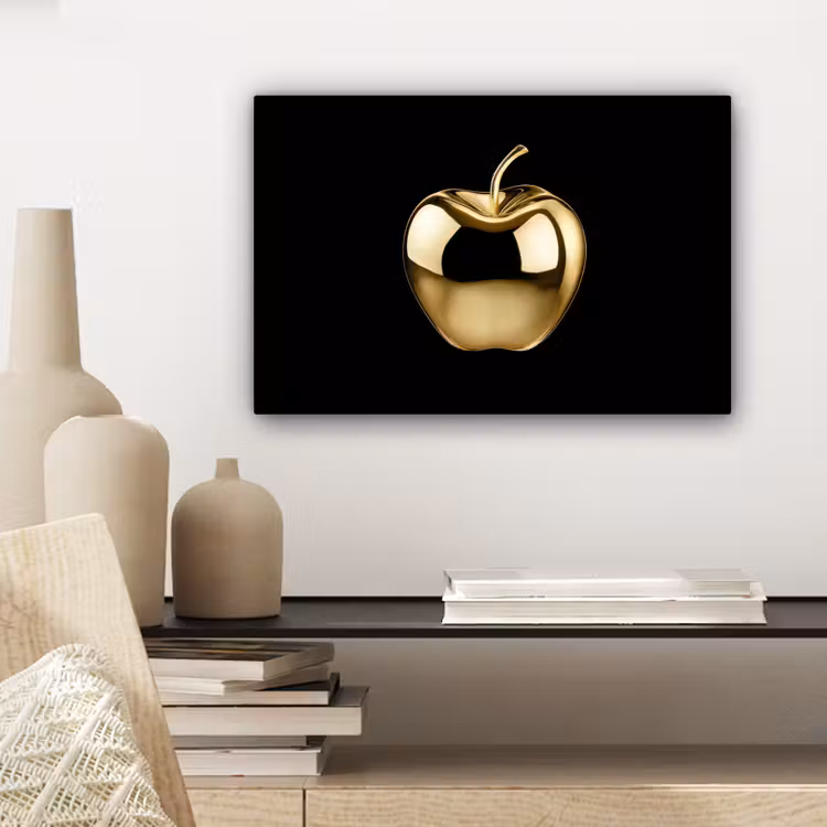 Appel - Goud - Chrome - Zwart canvas 2cm klein -sfeer6