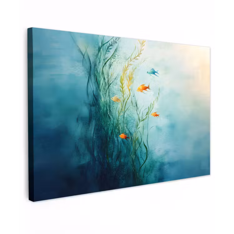 Waterplanten - Vissen - Kleurrijk - Water canvas 2cm klein -z3d