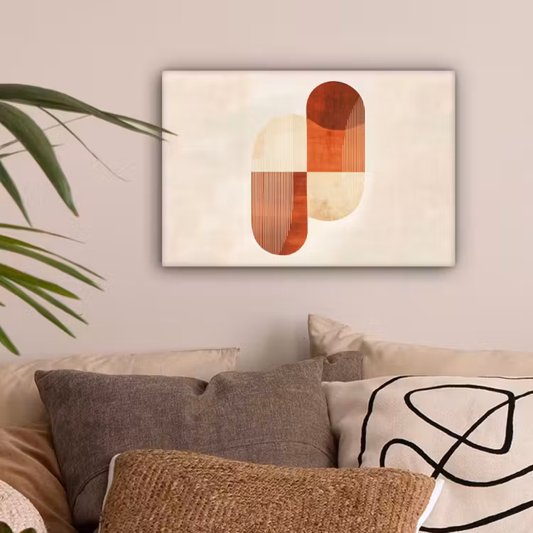 Bogen - Beige - Vormen canvas 2cm klein -sfeer1