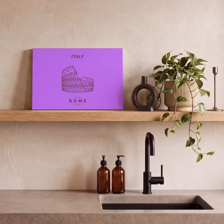 Architectuur - Colosseum - Rome - Minimalistisch - Paars canvas 2cm klein -sfeer3