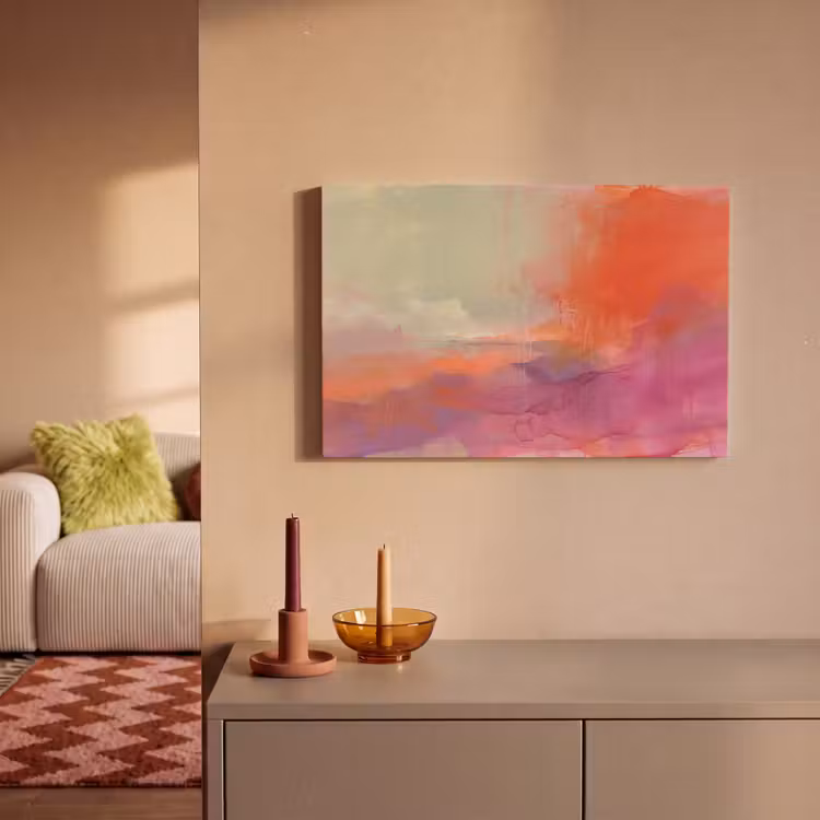 Kunst - Vloeiend - Overgangen - Oranje canvas 2cm klein -sfeer1