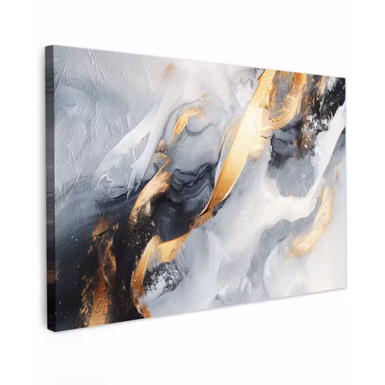 Kunst - Goud - Luxe - Abstract - Modern canvas 2cm klein -z3d