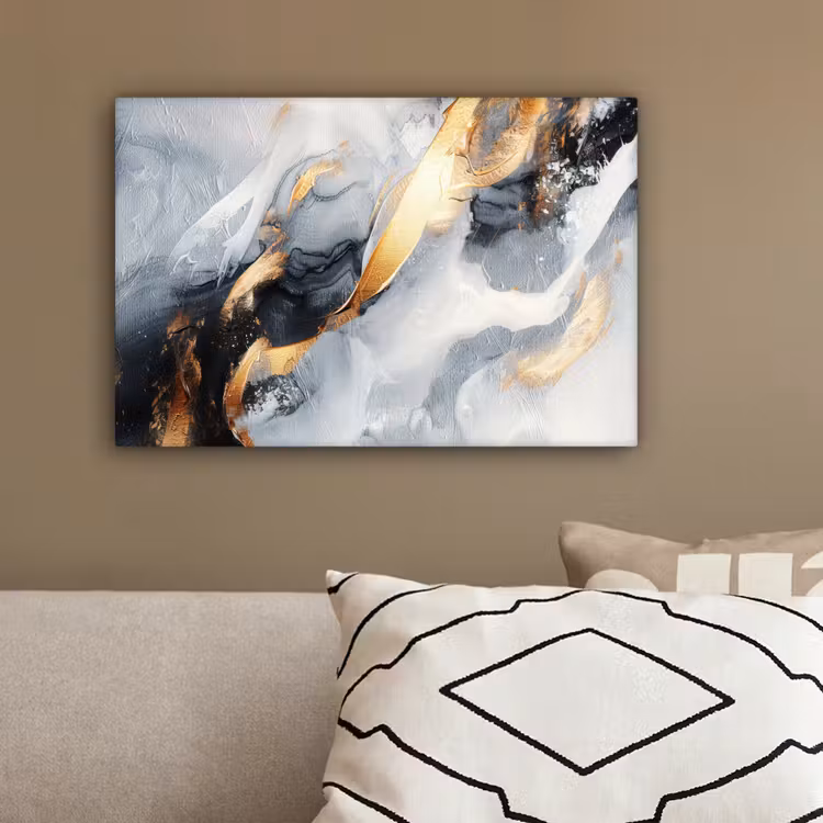Kunst - Goud - Luxe - Abstract - Modern canvas 2cm klein -sfeer3