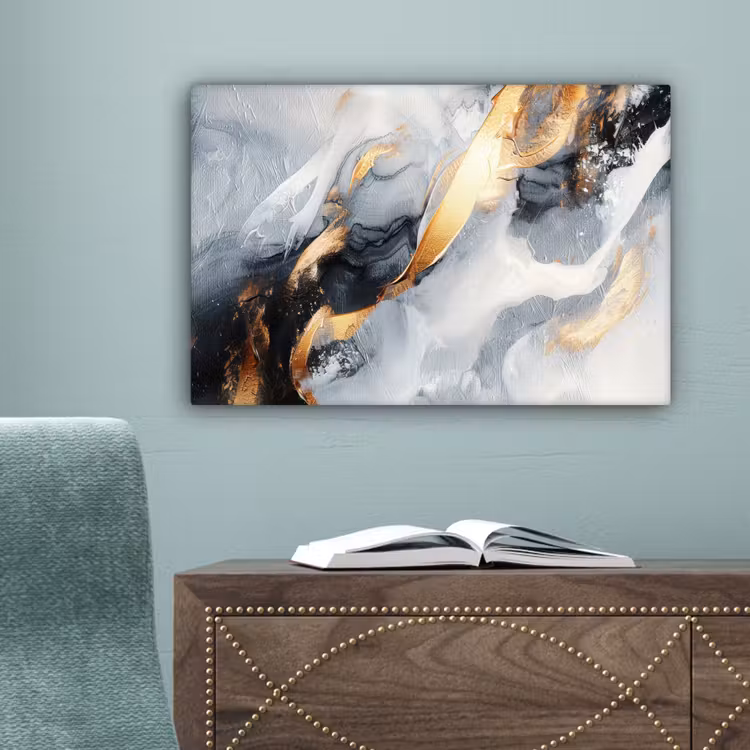 Kunst - Goud - Luxe - Abstract - Modern canvas 2cm klein -sfeer4