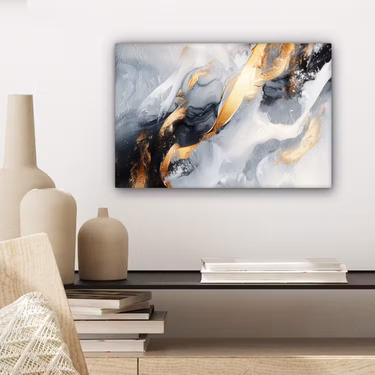 Kunst - Goud - Luxe - Abstract - Modern canvas 2cm klein -sfeer6