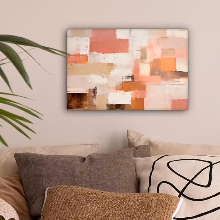 Kunst - Roze - Abstract canvas 2cm klein -sfeer1