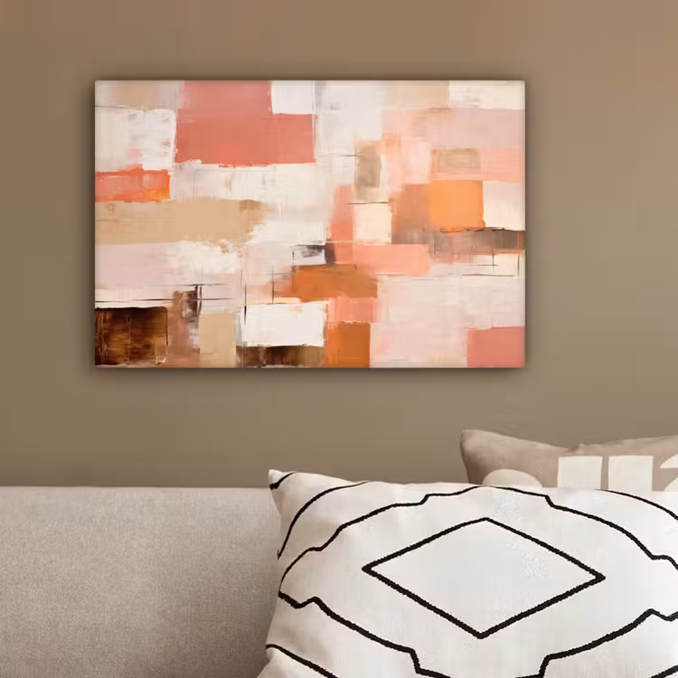 Kunst - Roze - Abstract canvas 2cm klein -sfeer3
