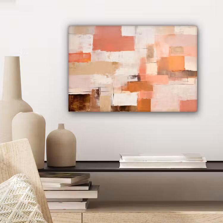 Kunst - Roze - Abstract canvas 2cm klein -sfeer6