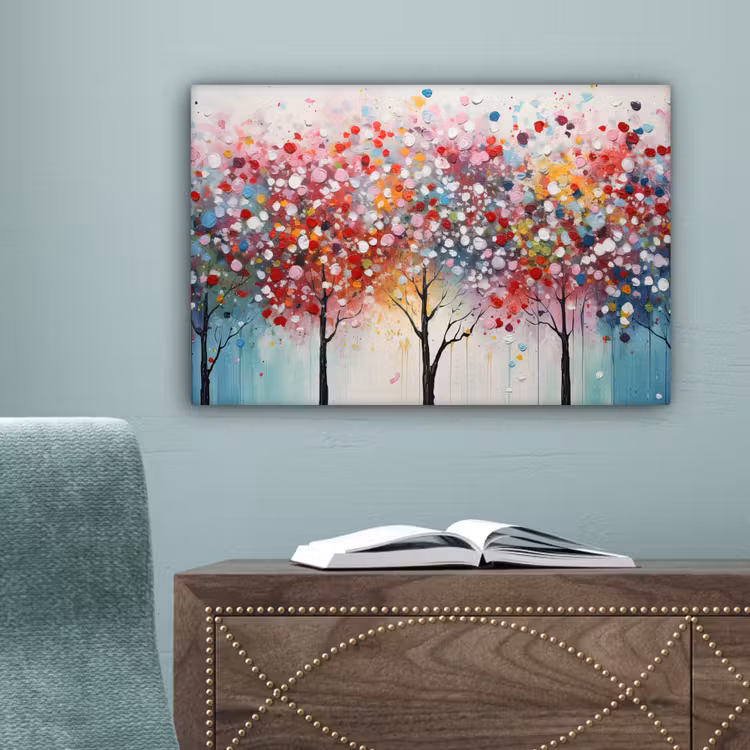 Kunst - Bomen - Natuur - Acryl canvas 2cm klein -sfeer4