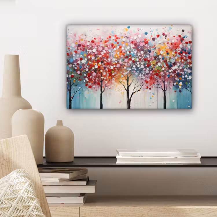 Kunst - Bomen - Natuur - Acryl canvas 2cm klein -sfeer6