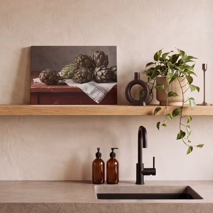 Canvas Print - Artichoke - Food - Rustic - Artisjok - Eten - Rustiek canvas 2cm klein