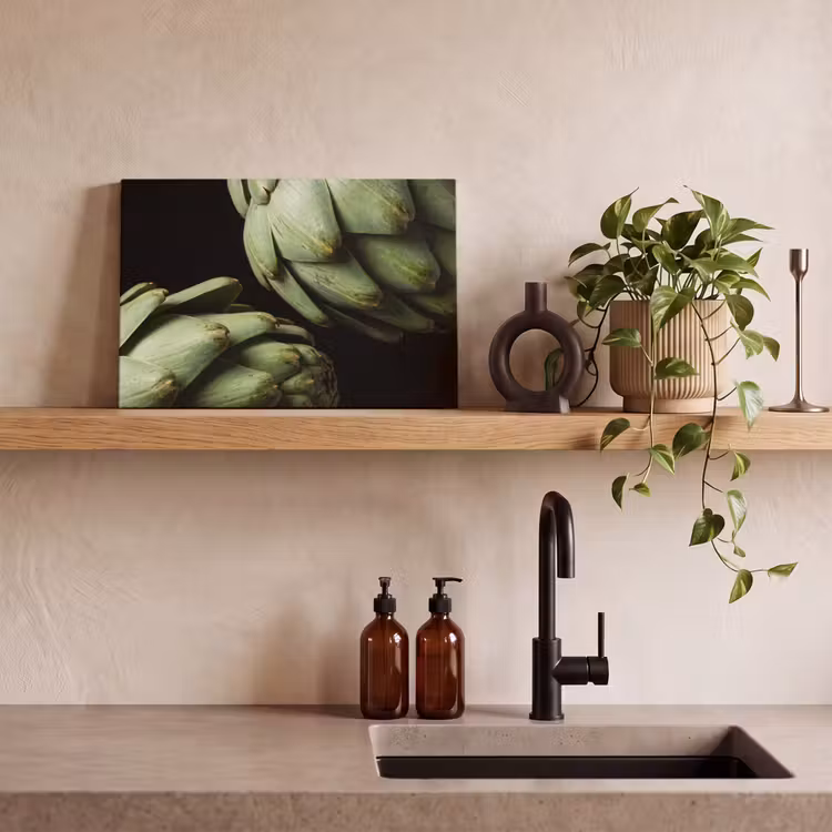 Canvas Print - Artichoke - Green - Food - Artisjok - Groen - Eten canvas 2cm klein