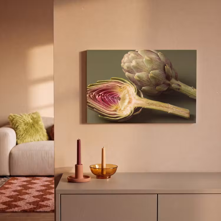 Canvas Print - Artichoke - Purple - Food - Artisjok - Paars - Voedsel canvas 2cm klein