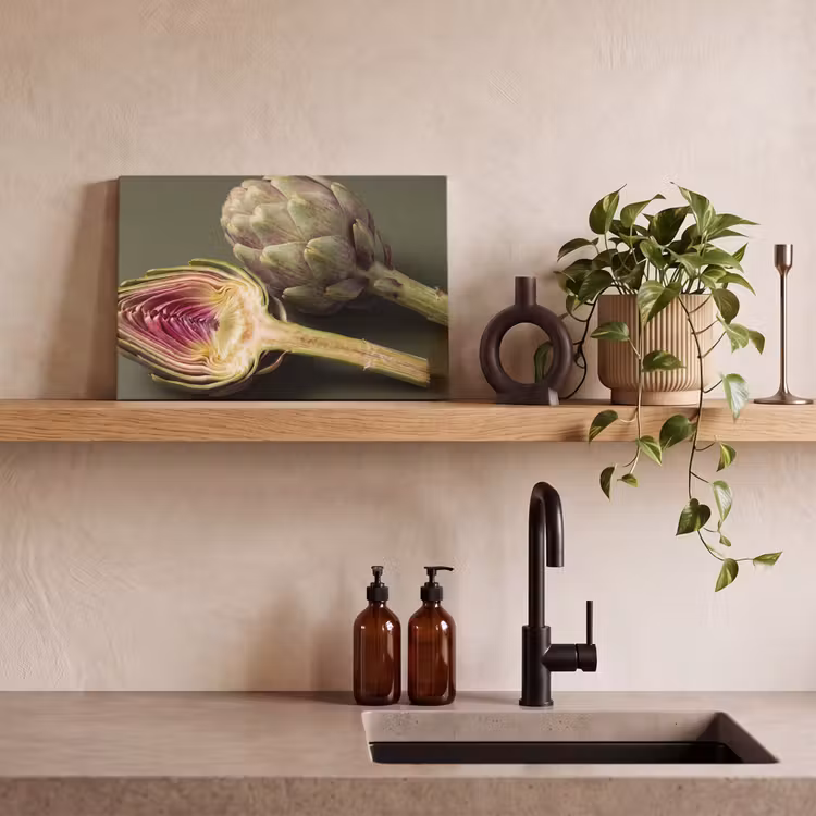 Canvas Print - Artichoke - Purple - Food - Artisjok - Paars - Voedsel canvas 2cm klein