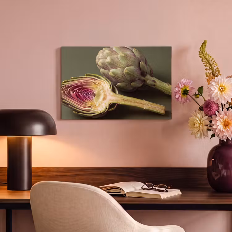 Canvas Print - Artichoke - Purple - Food - Artisjok - Paars - Voedsel canvas 2cm klein