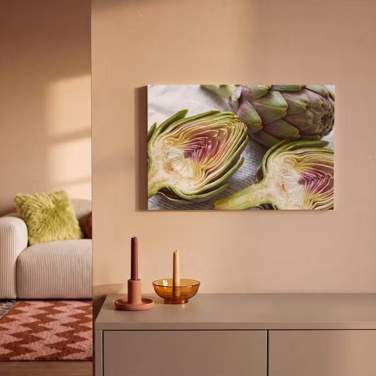Canvas Print - Artichoke - Sliced - Food - Artisjok - Doorgesneden - Eten canvas 2cm klein