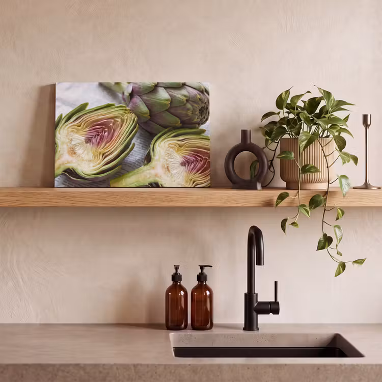 Canvas Print - Artichoke - Sliced - Food - Artisjok - Doorgesneden - Eten canvas 2cm klein