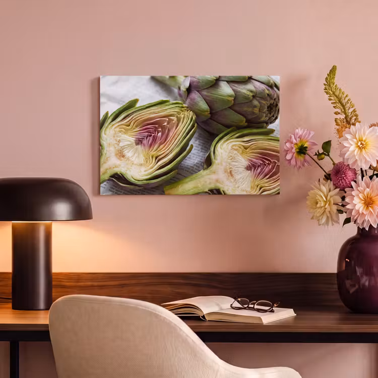 Canvas Print - Artichoke - Sliced - Food - Artisjok - Doorgesneden - Eten canvas 2cm klein