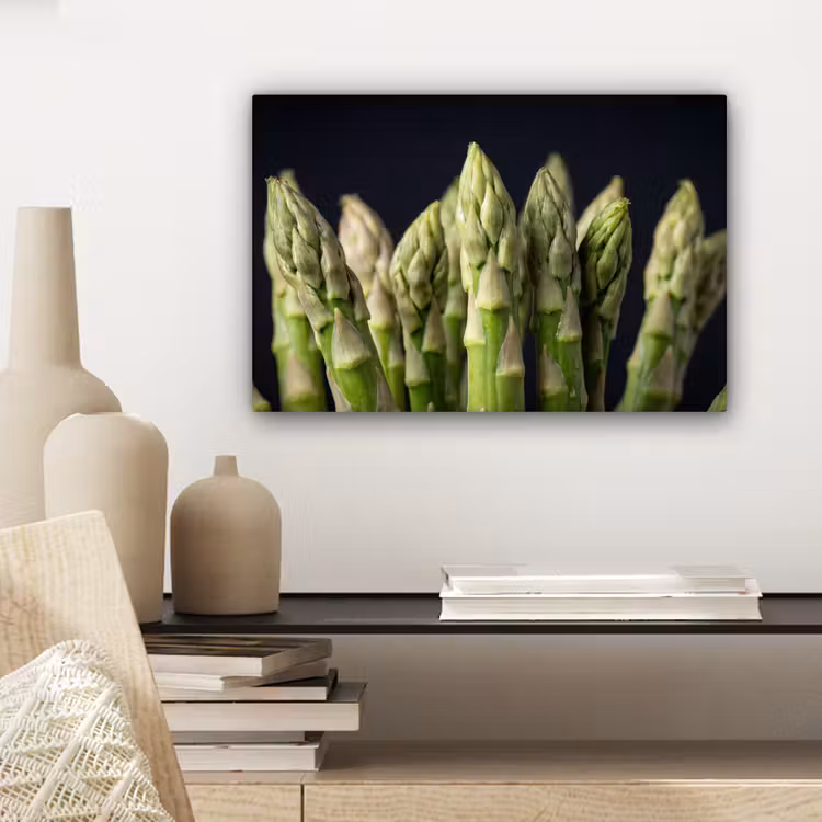 Asperges - Groen - Zwart canvas 2cm klein -sfeer6