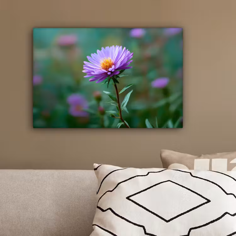 Aster - Paars - Bloem - Blaadjes canvas 2cm klein -sfeer3