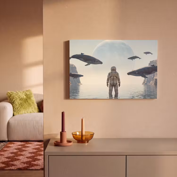Canvas Print - Astronaut - Whale - Fantasy - Ruimtevaarder - Walvis - Fantasie canvas 2cm klein