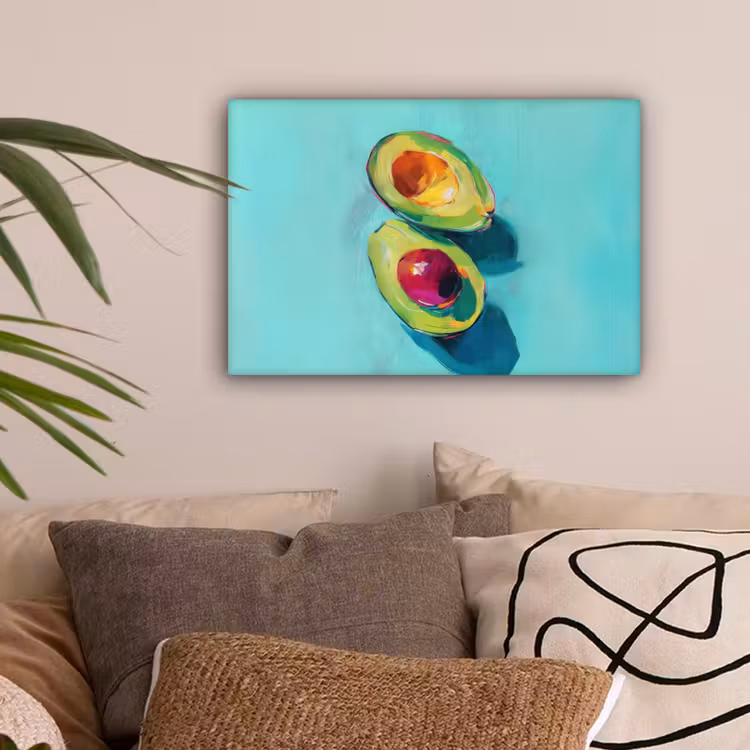 Avocado - Groen - Pit - Schaduw canvas 2cm klein -sfeer1