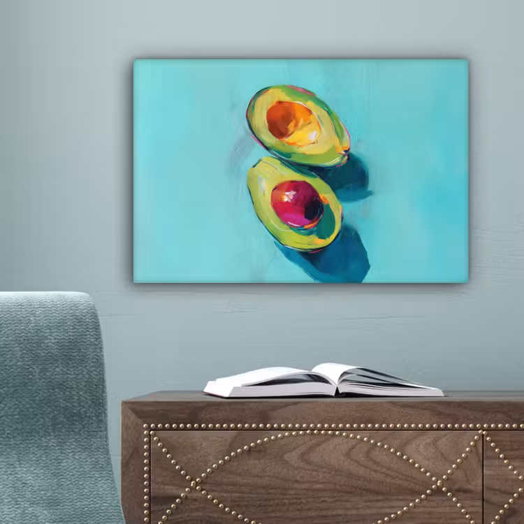 Avocado - Groen - Pit - Schaduw canvas 2cm klein -sfeer4