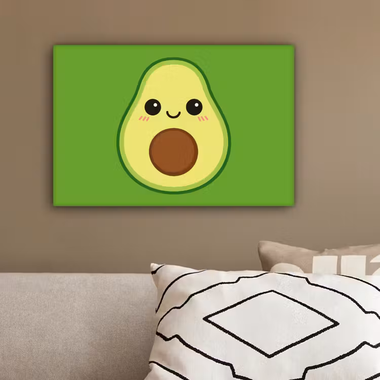 Avocado - Groen - Speels canvas 2cm klein -sfeer3