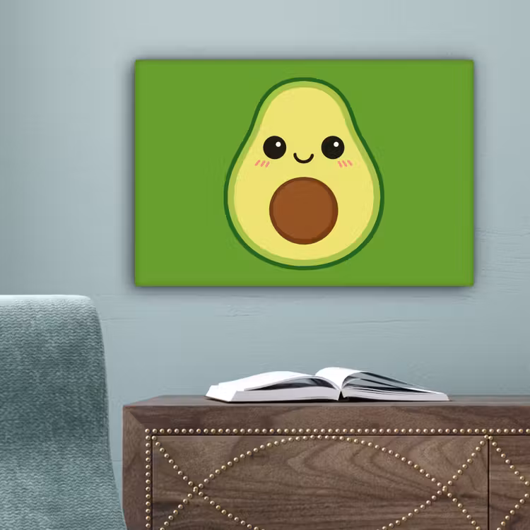 Avocado - Groen - Speels canvas 2cm klein -sfeer4