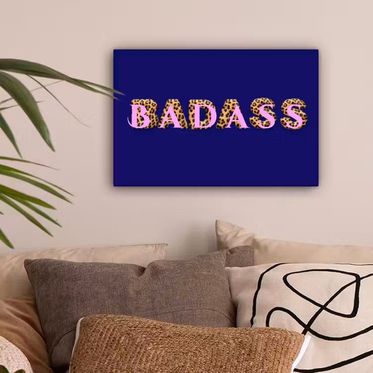Badass - Panterpint - Schaduw - Roze canvas 2cm klein -sfeer1