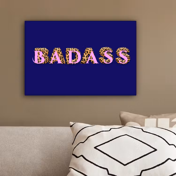 Badass - Panterpint - Schaduw - Roze canvas 2cm klein -sfeer3