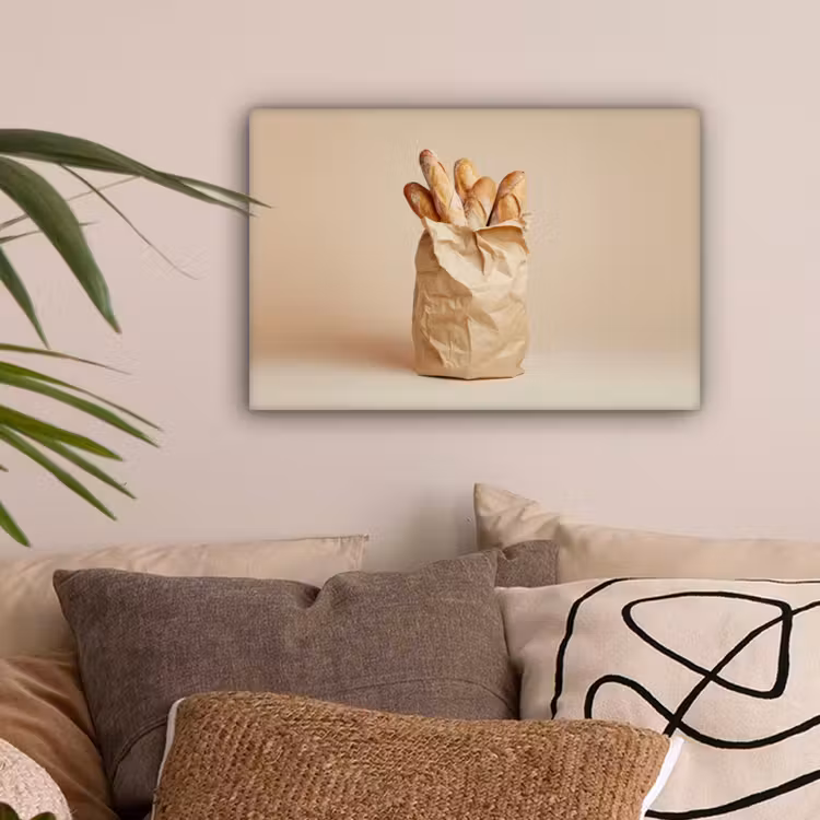 Baguette - Brood - Stokbrood - Beige canvas 2cm klein -sfeer1