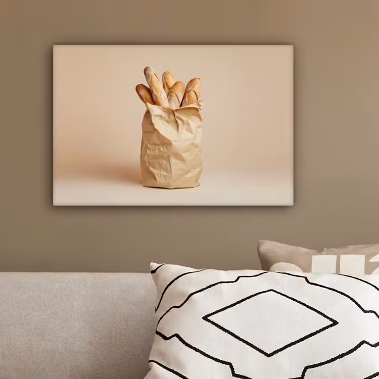 Baguette - Brood - Stokbrood - Beige canvas 2cm klein -sfeer3