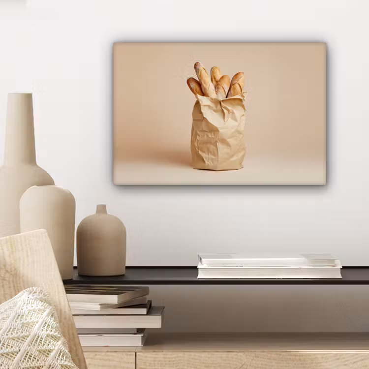 Baguette - Brood - Stokbrood - Beige canvas 2cm klein -sfeer6
