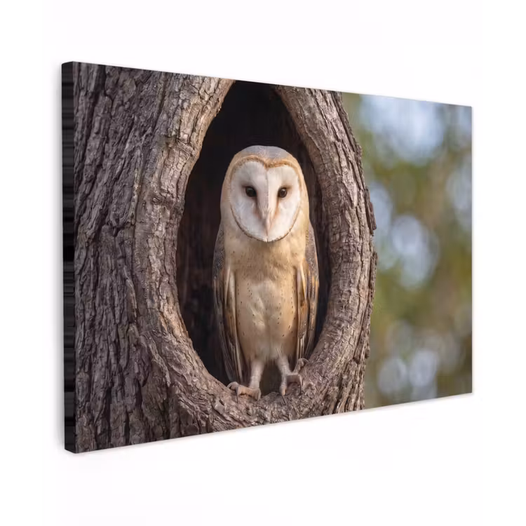 Kerkuil - Boom - Natuur - Bruin canvas 2cm klein -z3d