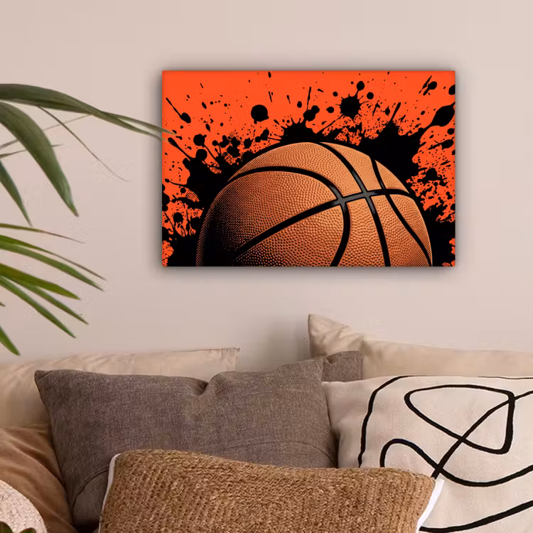 Basketbal - Verf - Sport - Oranje canvas 2cm klein -sfeer1