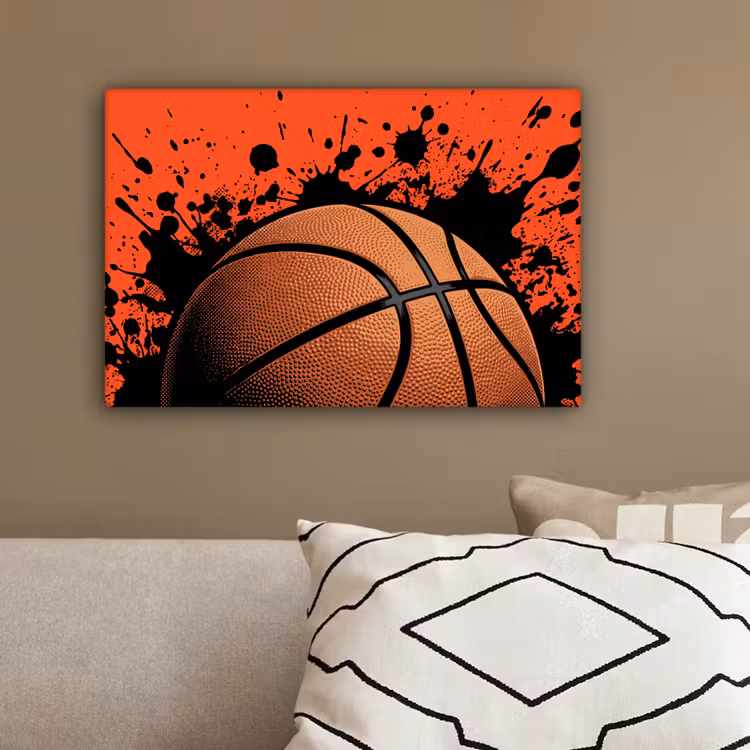 Basketbal - Verf - Sport - Oranje canvas 2cm klein -sfeer3