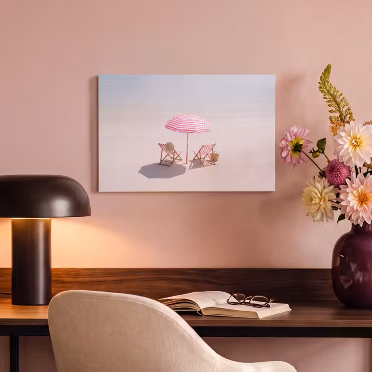 Strand - Parasol - Ligstoel - Zomer - Roze canvas 2cm klein -sfeer4