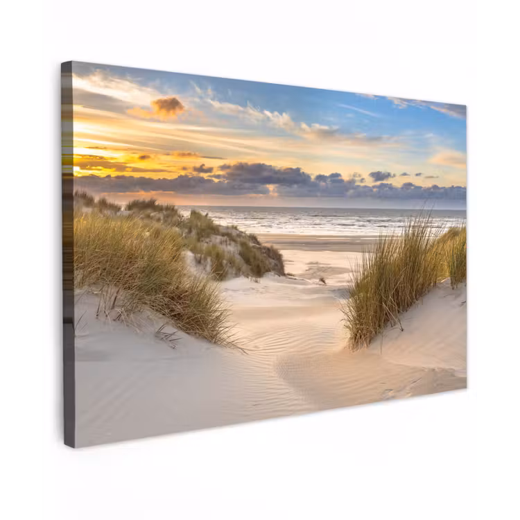 Strand - Duin - Gras - Zonsondergang - Zee canvas 2cm klein -z3d