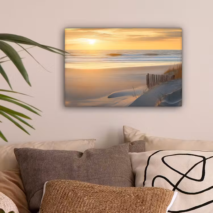 Strand - Duinen - Zonsondergang canvas 2cm klein -sfeer1