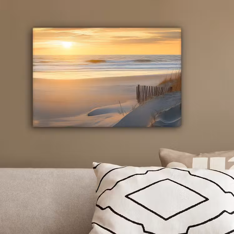 Strand - Duinen - Zonsondergang canvas 2cm klein -sfeer3