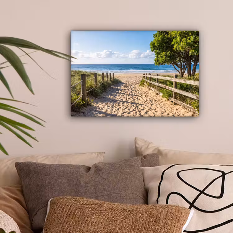 Strand - Zandpad - Oceaan - Natuur canvas 2cm klein -sfeer1
