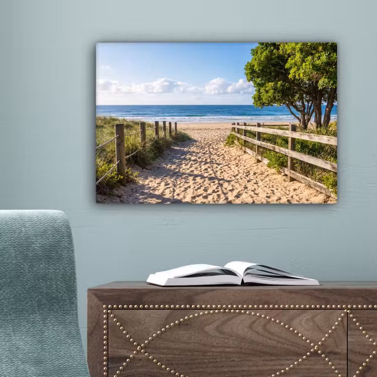 Strand - Zandpad - Oceaan - Natuur canvas 2cm klein -sfeer4