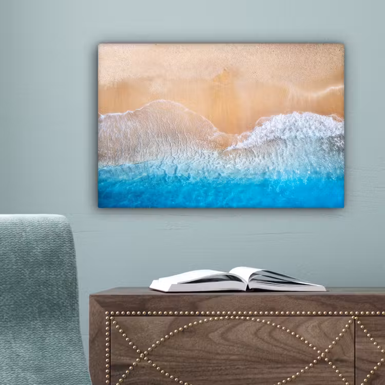Strand - Zee - Zand - Zomer - Blauw - Golven canvas 2cm klein -sfeer4