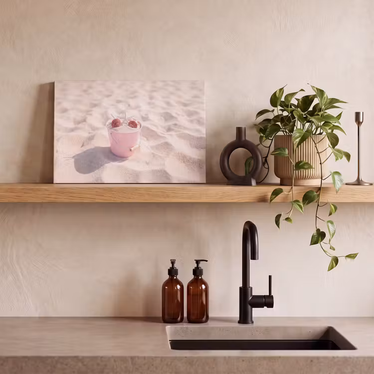 Strand - Schelpen - Zomer - Roze - Decoratie canvas 2cm klein -sfeer3