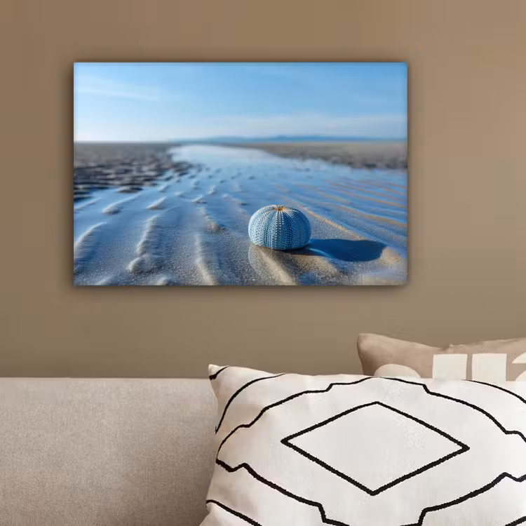 Strand - Schild - Water - Blauw canvas 2cm klein -sfeer3